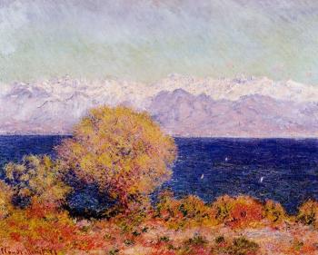 尅勞德 莫奈 View of the Bay and Maritime Alps at Antibes